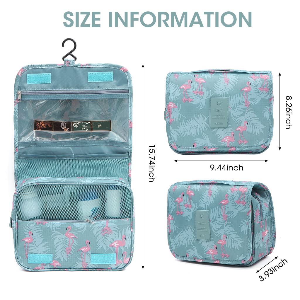 ZIBUYU Travel Cosmetic Pouch Hangable Cosmetic Organizer for Women Makeup Bag Printed Cosmetic Box Girls Cosmetic Pouch for Toiletries, Cosmetics, Skin Care Product, Makeup Brushes-Blue Flamingo ZIBUYU Travel Cosmetic Pouch Hangable Cosmetic Organizer for Women Makeup Bag Printed Cosmetic Box Girls Cosmetic Pouch for Toiletries, Cosmetics, Skin Care Product, Makeup Brushes-Blue Flamingo